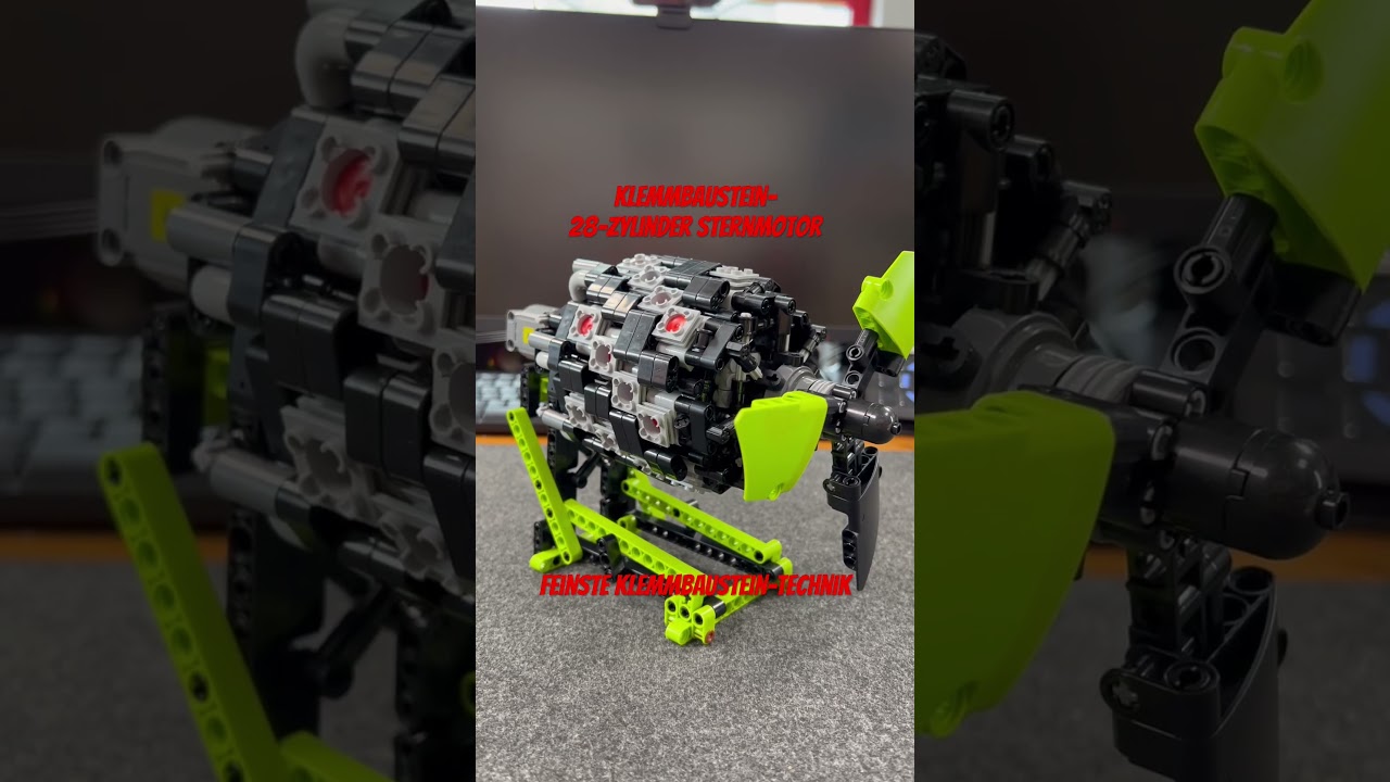 28 Zylinder Sternmotor aus Klemmbausteinen - ganz ohne LEGO-Teile *g*