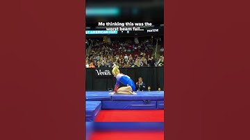 Thankfully they were both okay😮‍💨 #gymnastics #fail #beam #painful #fall #accident #sports