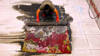 Deep Cleaning a Filthy Carpet \/ Satisfying Rug Restoration ASMR