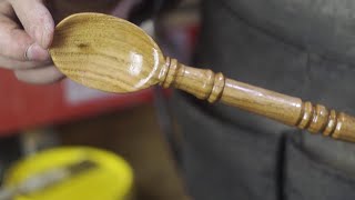 Spoon on a lathe