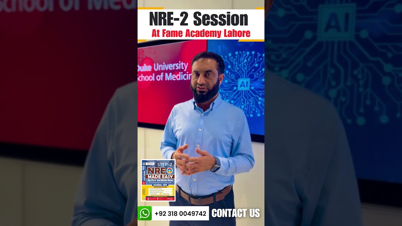 NRE-2 June 2026 Session – First Aid Made Easy Academy Lahore #drhafizatif #pmdc #nre #nrestep2