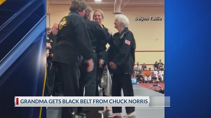 Grandma gets black belt from Chuck Norris