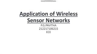 Industrial application of wireless sensor network