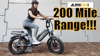 Aniioki AQ177 Pro Max Fat Tire eBike has a 200 MILE RANGE! | Assembly & Ride