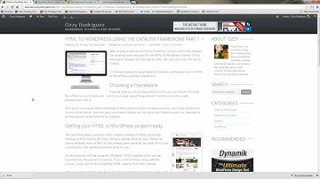 HTML to WordPress using Catalyst Part 1