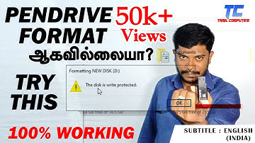 pendrive format error solution in tamil | disk is write protected error