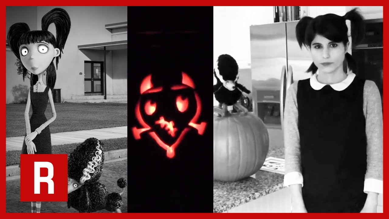 Elsa Van Helsing Costume and Frankenweenie Pumpkin Carving ããã¿ãªã - YouTube