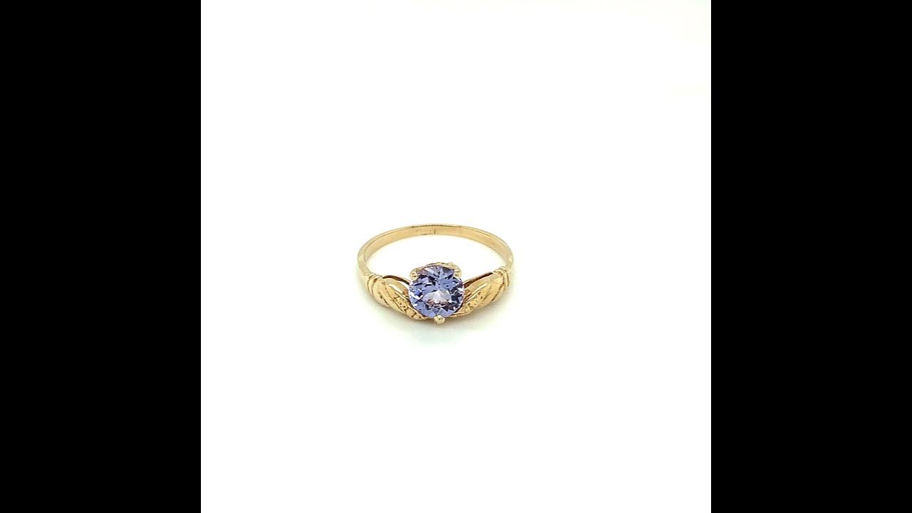 Tanzanite 1.09ct 14kt Yellow Gold Solitaire Women's Ring - YouTube