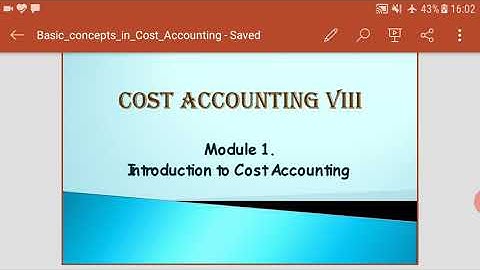 Mumbai University TYBCOM SEM V Cost Accounting Module 1 Introduction to cost Accounting