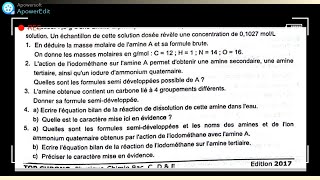 Exercice corrigé sur les Amines ( PC Terminale S ) screenshot 3