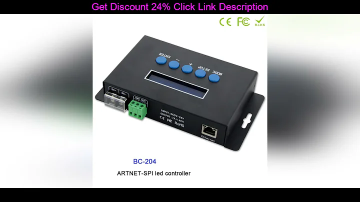 Best Bincolor BC-204 Artnet to SPI/DMX led pixel light controller input 680pixels*4CH+ One port(1X5