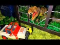 【dinosaur】Jurassic World(ジュラシックワールド)パークの夜にティラノサウルスを檻から脱走させるネドリー!Escape of Tyrannosaurus