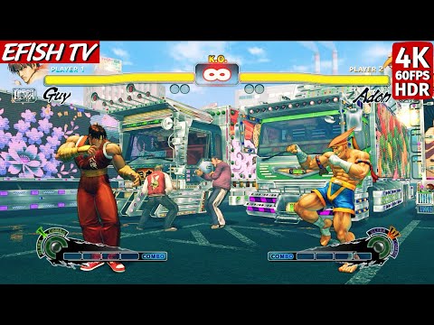 Guy vs Adon (Hardest AI) - Ultra Street Fighter IV