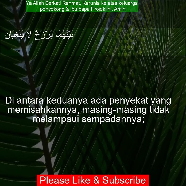 Surah Ar Rahman dengan Terjemahan Suara | 55:20 |Terjemahan Quran |Bacaan Al-Quran