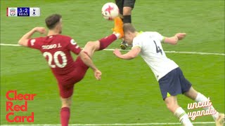 VAR IGNORES Diogo Jota Red Card Vs Tottenham After His Tackle To Oliver Skipp, CLEAR Red Card