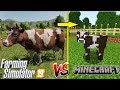 FARMING SIMULATOR vs MINECRAFT - ANIMALS - COWS