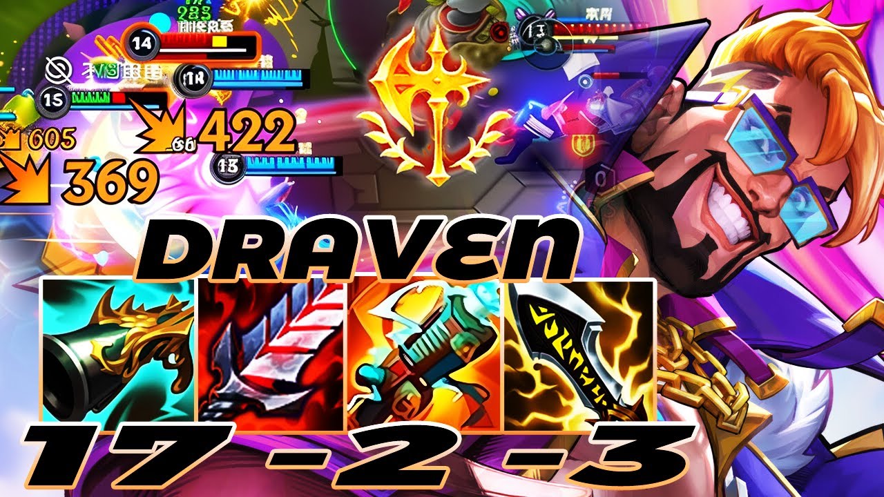 WILD RIFT DRAVEN ADC GAMEPLAY | 17 -2 -3 MVP | DRAVEN BUILD RUNES