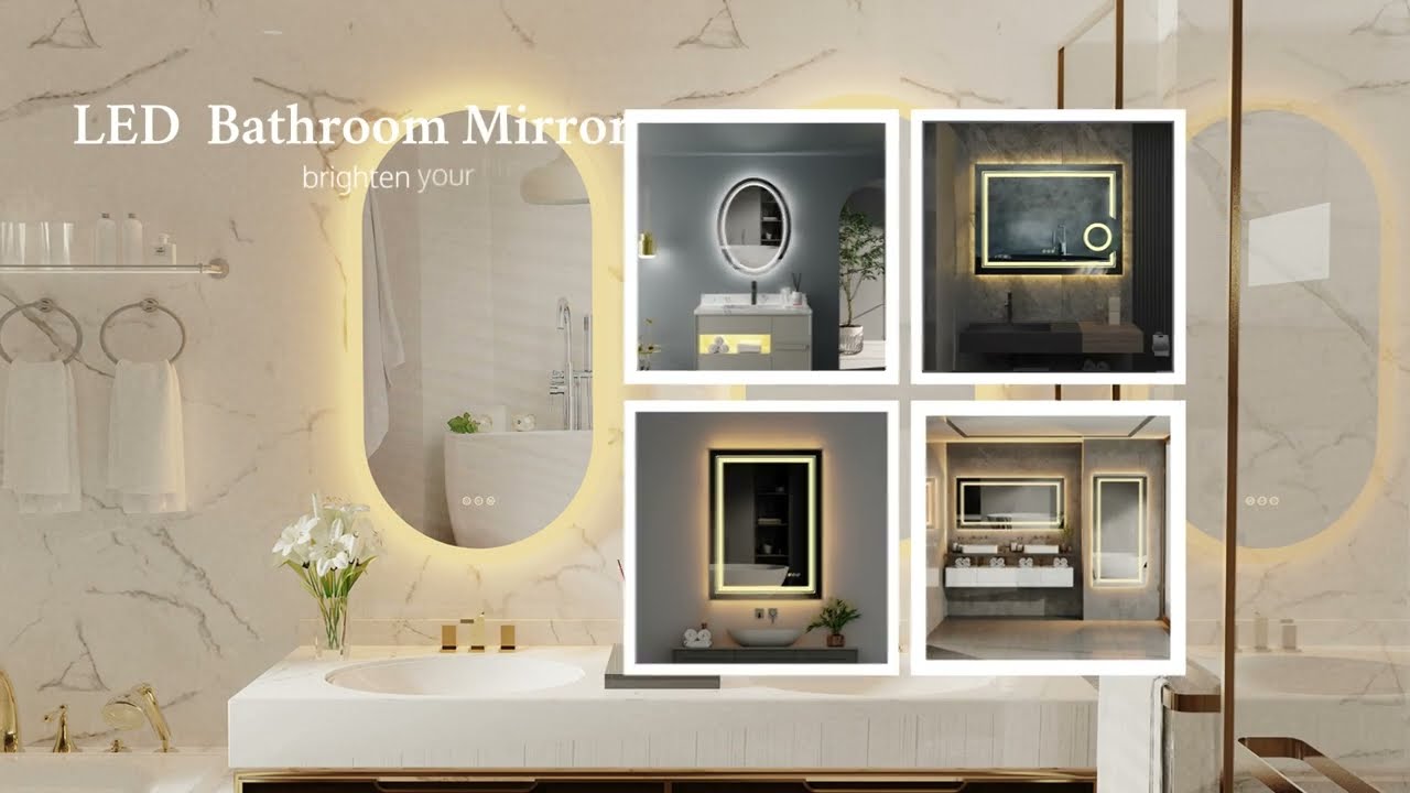 LUVODI  Wall Bathroom Mirror: Oval Led Lighted Bathroom Makeup Mirror with Backlit