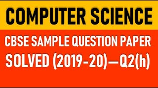 CBSE Sample Question paper 2019-20 - Q2(h)