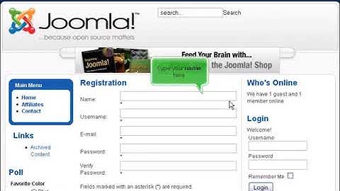 How to register a new user account in Joomla