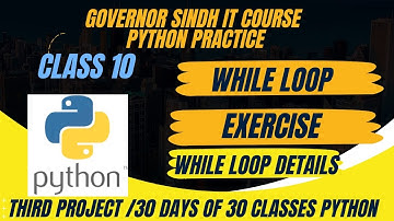 Python Class 10 what is while loop Governor Sindh IT Course practice