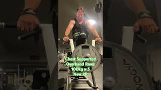 Chest Supported overhand Rows 100kg x 5 #workout #motivation #gains #back #strength
