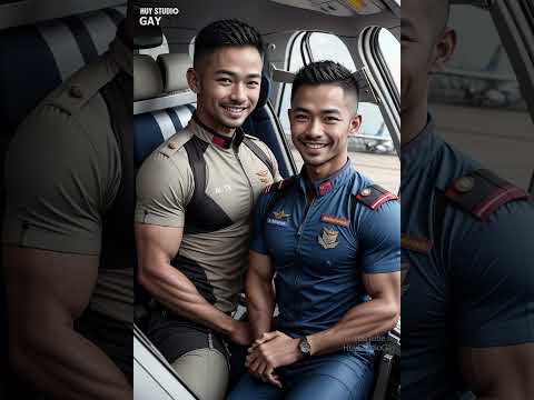 Indonesian gay couple wear pilot's outfit | Lookbook 178