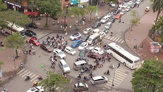6 a.m Intersection Driving in Vietnam - Vietnam 6 a.m Traffic Intersection