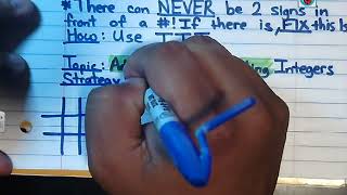 October 11 Adding and Subtracting Integer Notes