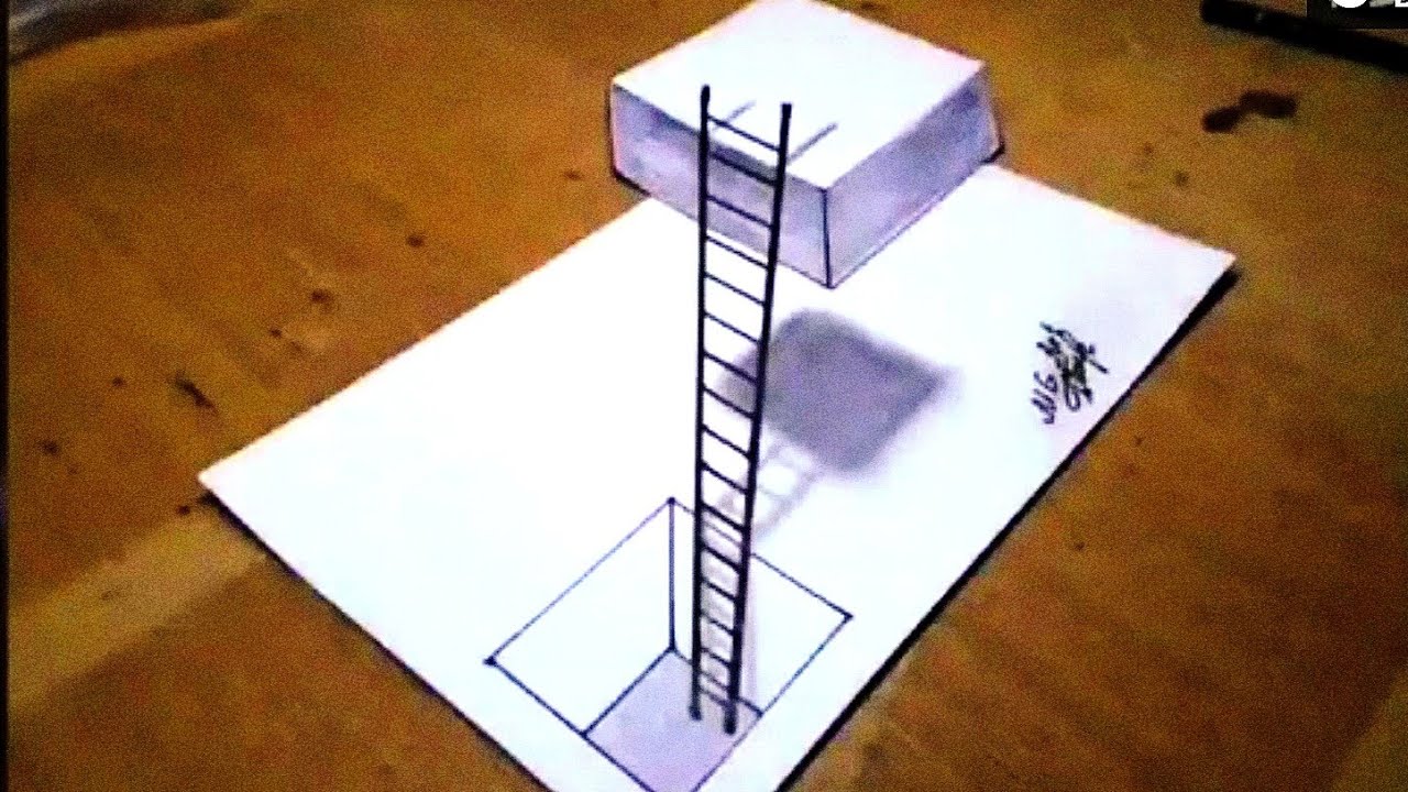 Как нарисовать 3D картинку/How to draw a 3D picture @PEN_ART711 #3d ...
