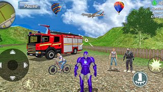 Super Iron-Man Rope Hero Vegas Crime Simulator New Firetruck Update #6 - Android Gameplay screenshot 5