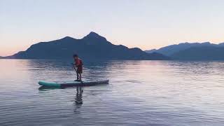 Playing sup for my first time (at porter cove)