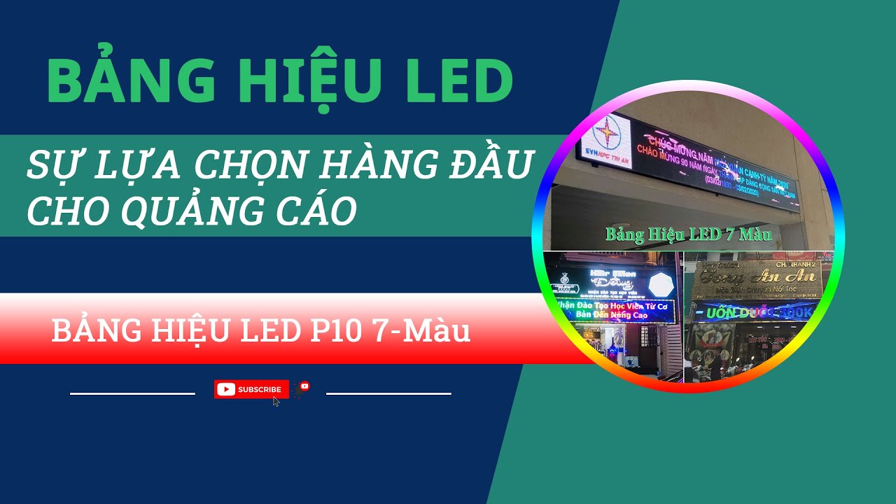Bảng Hiệu LED P10 7 Màu 320x2560(mm) || lightvn.vn - YouTube