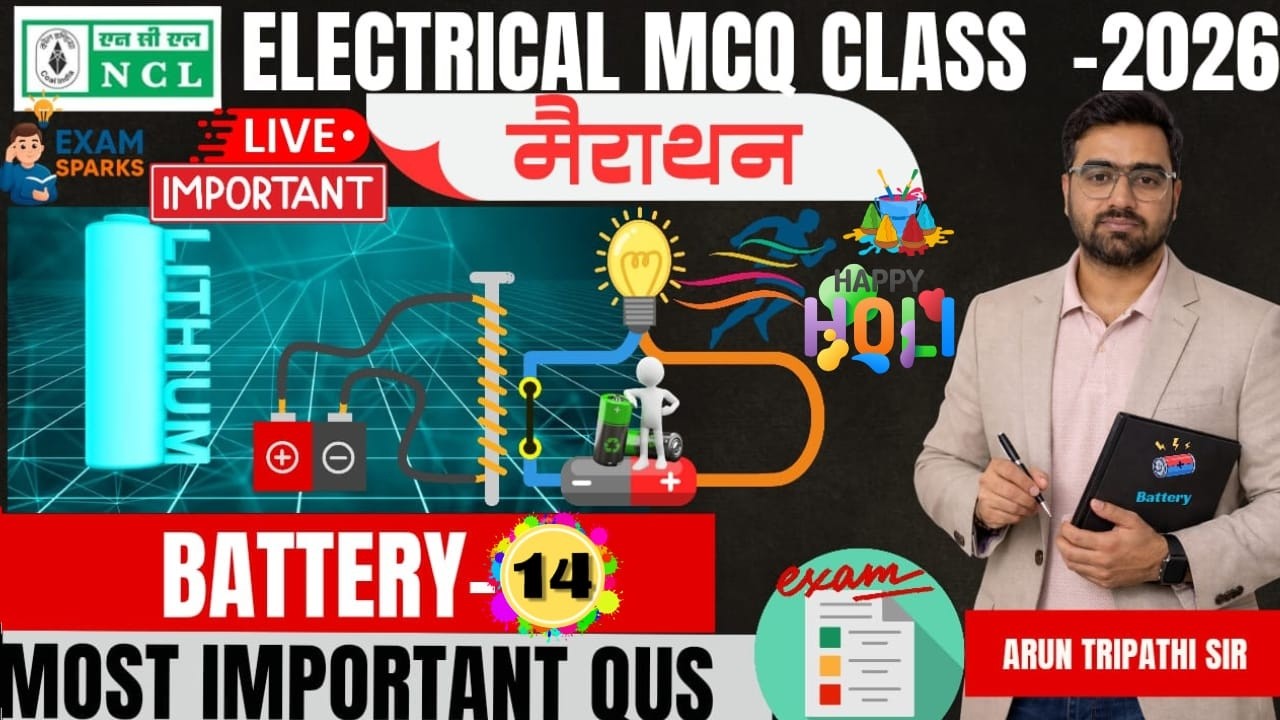 NCL Electrical Live | MCQ Class | Most Important Questions | Lec-14 #arunsirelectrical #ncl2026