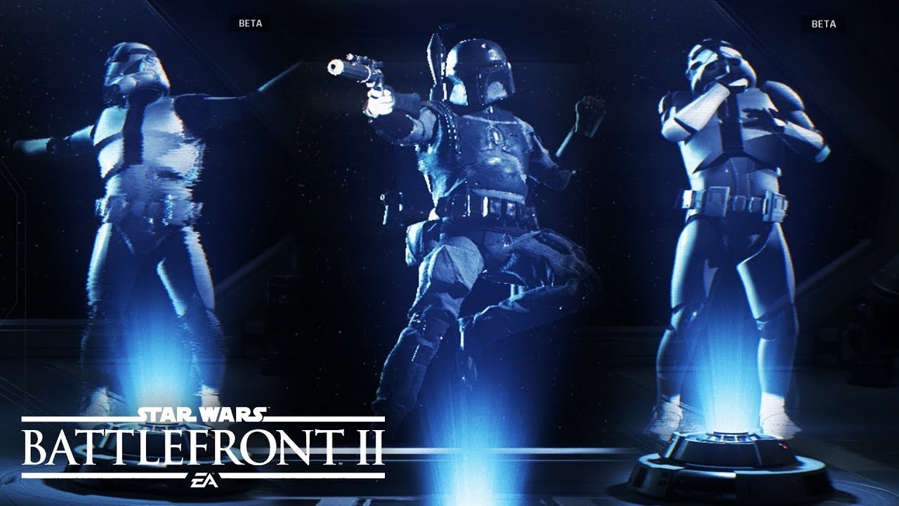 STAR WARS Battlefront 2 Beta All Emotes & Victory Pose (SHOWCASE