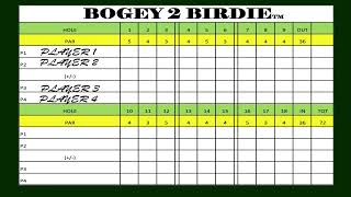 How 2 Play Bogey 2 Birdie Golf Card Game.