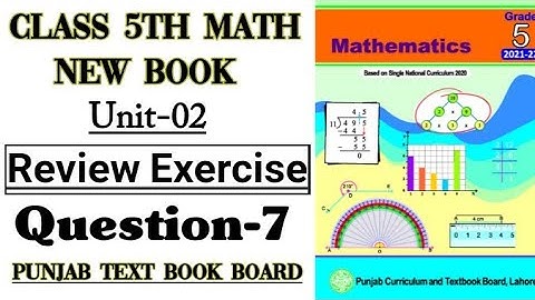 Class 5th Math New Book-Unit 2-Review Exercise 2 Q7-5th New Math-How to find HCF By Division Method