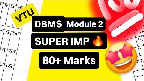 DBMS MODULE 2 SUPER IMPORTANT💯🤩| BCS403 MODEL PAPER SOLUTIONS + PASS PACKAGE | VTU 4th SEM CSE #vtu