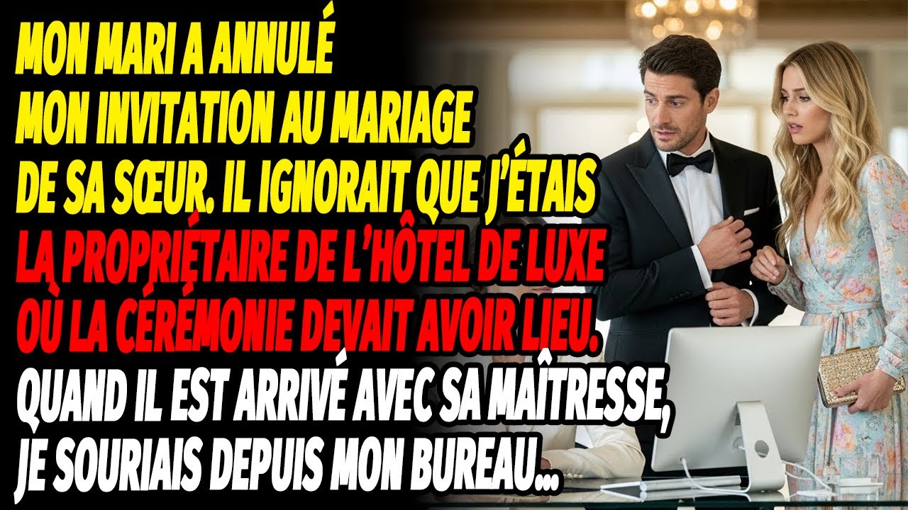Mon mari a annulé mon invitation au mariage — ignorant que je possède l’hôtel de luxe