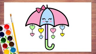Umbrella Drawing | Drawing and colouring | Kids Colouring Pages | Tori Drawings