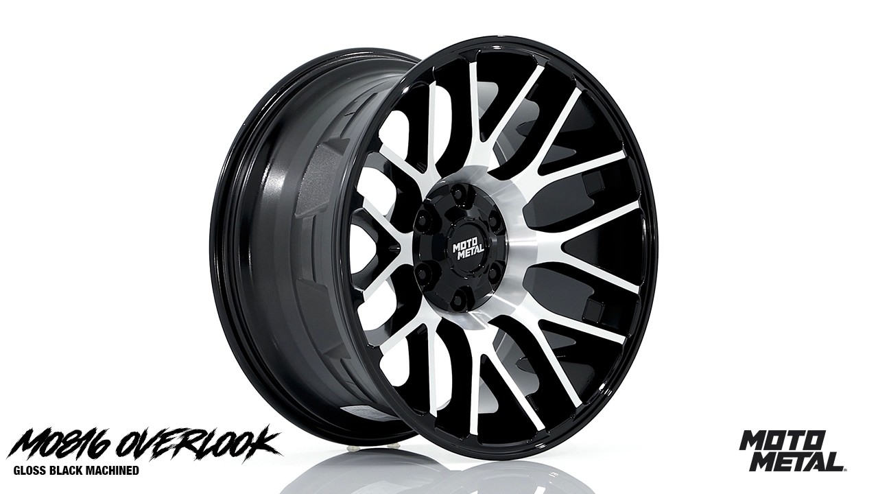 Moto Metal MO816 Overlook Gloss Black / Machined Face - PowerHouse