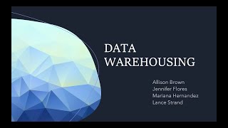 Data Warehousing Presentation News