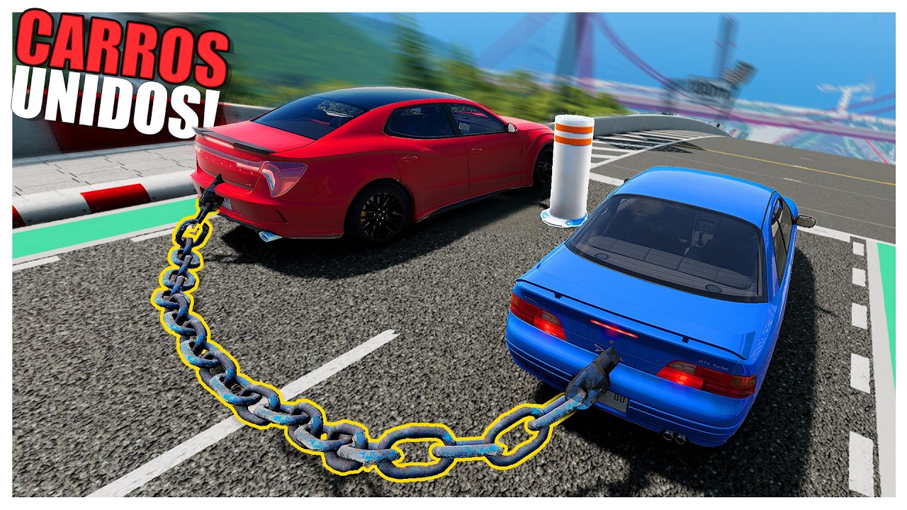 Acorrentados JUNTOS a 300kmh no BeamNG Drive
