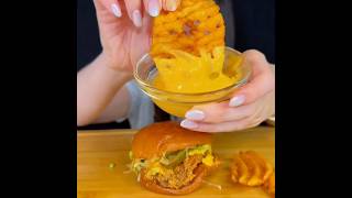 Cheeseburger Chicken Sandwich Crispy Fries Eating Fast Food Asmr Mukbang