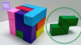 (2)Origami Tetris Cube Puzzle 🧩 테트릭스 종이접기 큐브 만들기