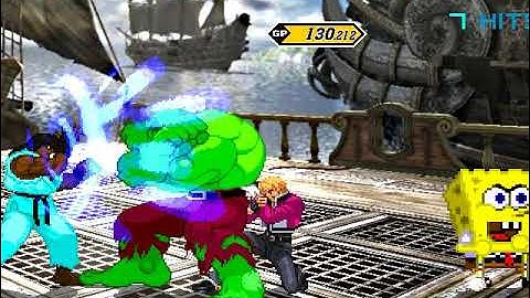 MUGEN Request: Neo Zekrom V2 & Spongebob V2 Vs Rock Howard & Hulk