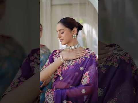 Organza Cord, Sequins And Thread Work Contemporary Sari For Ceremonial - video from Sareeka