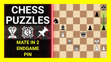 Chess Puzzles to Practice. Themes: Mate in 2, Endgame, Pin. Learn Chess
