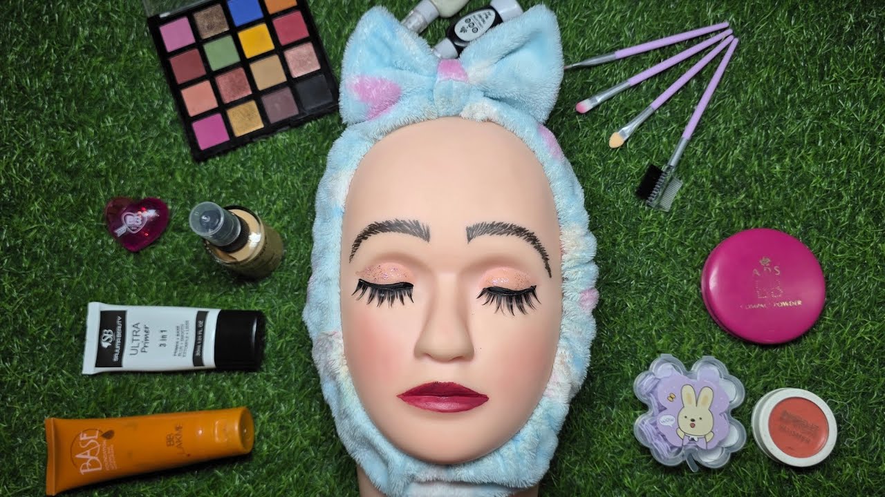 ASMR Makeup on Mannequin 🎭 (No Talking) | ASMR RUMI Kpop Demon Hunters Makeup 💋 🎀 Satisfying Videos