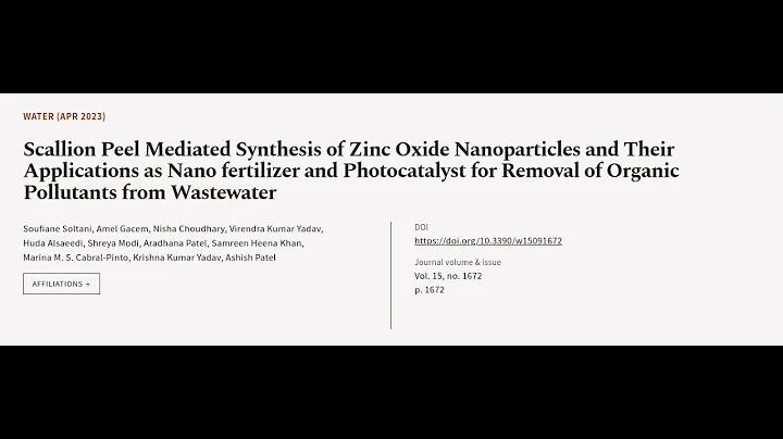 Scallion Peel Mediated Synthesis of Zinc Oxide Nanoparticles and Their Applications a... | RTCL.TV